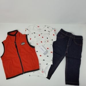 Carter's Baby 3 Piece Sleeveless Vest Set 12 MO